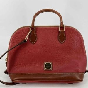 Dooney & Bourke ZipZip Dome Red Leather Satchel